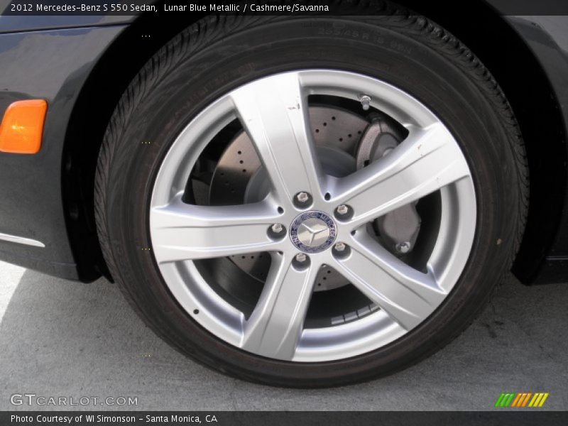 Lunar Blue Metallic / Cashmere/Savanna 2012 Mercedes-Benz S 550 Sedan