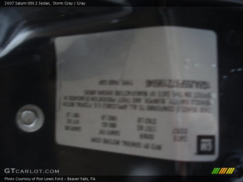 Storm Gray / Gray 2007 Saturn ION 2 Sedan
