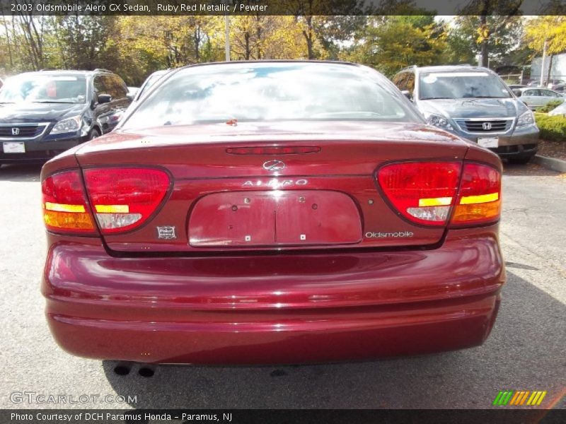 Ruby Red Metallic / Pewter 2003 Oldsmobile Alero GX Sedan