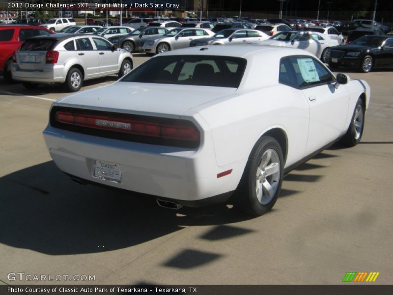 Bright White / Dark Slate Gray 2012 Dodge Challenger SXT