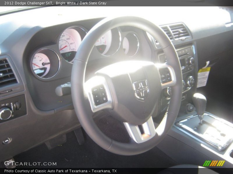 Bright White / Dark Slate Gray 2012 Dodge Challenger SXT
