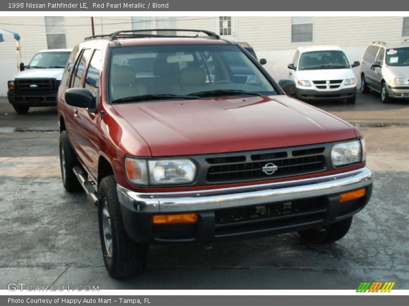 Red Pearl Metallic / Blond 1998 Nissan Pathfinder LE