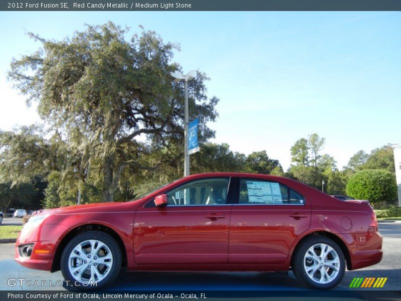Red Candy Metallic / Medium Light Stone 2012 Ford Fusion SE