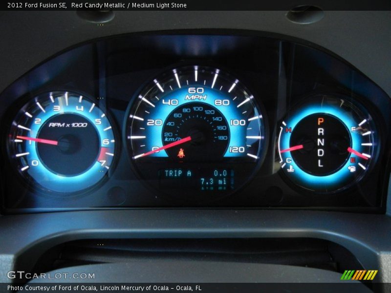 Red Candy Metallic / Medium Light Stone 2012 Ford Fusion SE