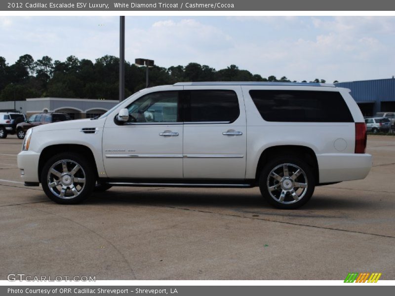 White Diamond Tricoat / Cashmere/Cocoa 2012 Cadillac Escalade ESV Luxury