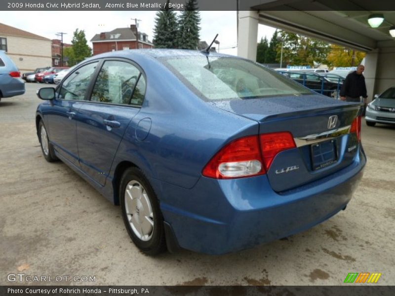 Atomic Blue Metallic / Beige 2009 Honda Civic Hybrid Sedan
