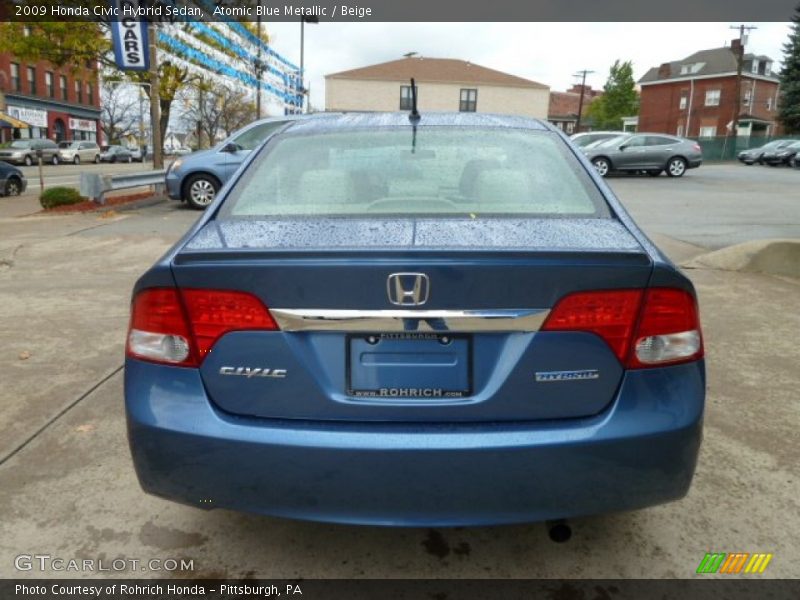 Atomic Blue Metallic / Beige 2009 Honda Civic Hybrid Sedan