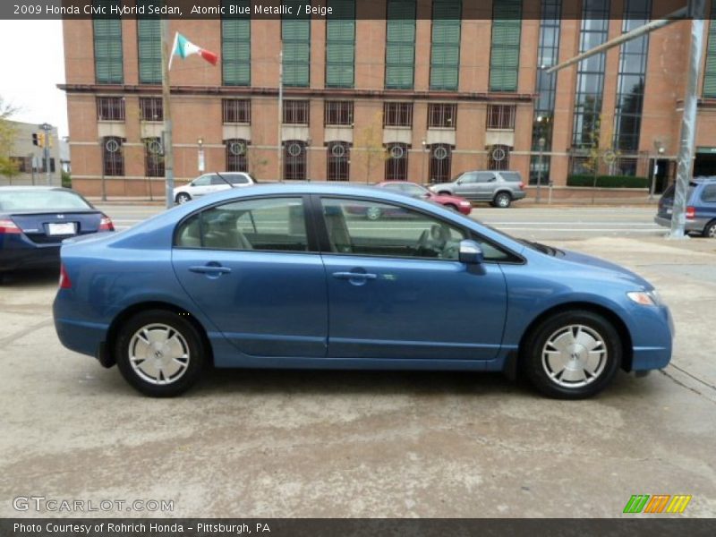 Atomic Blue Metallic / Beige 2009 Honda Civic Hybrid Sedan