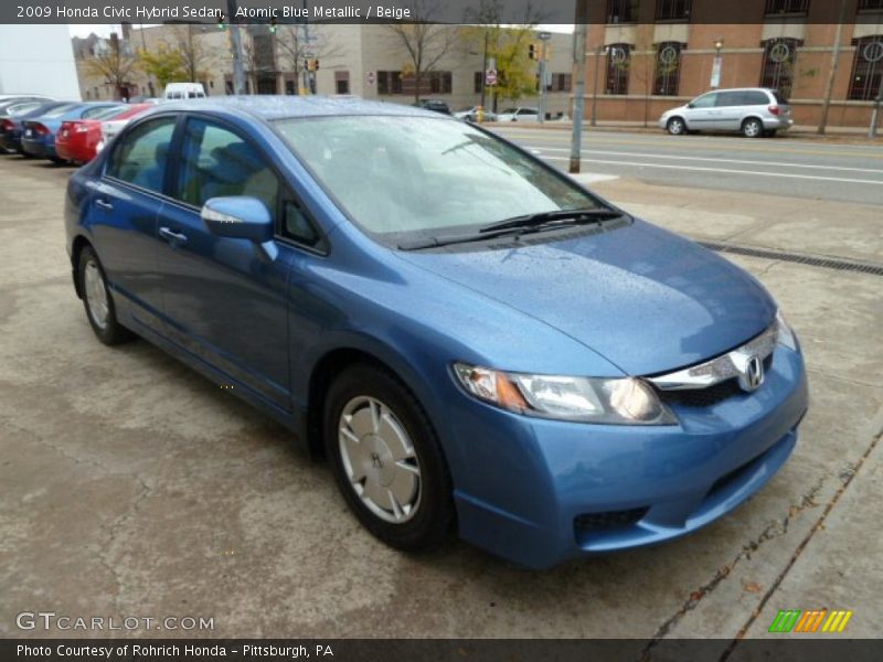 Atomic Blue Metallic / Beige 2009 Honda Civic Hybrid Sedan