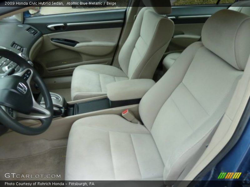 Atomic Blue Metallic / Beige 2009 Honda Civic Hybrid Sedan