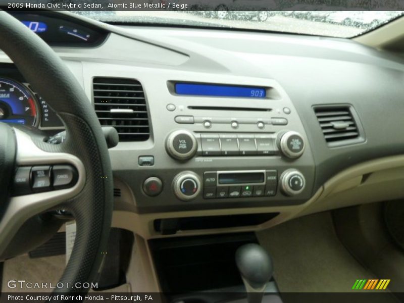 Atomic Blue Metallic / Beige 2009 Honda Civic Hybrid Sedan