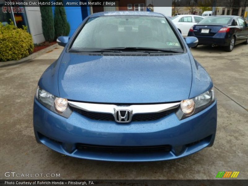 Atomic Blue Metallic / Beige 2009 Honda Civic Hybrid Sedan