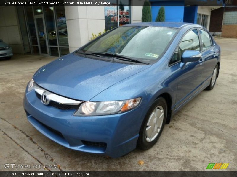 Atomic Blue Metallic / Beige 2009 Honda Civic Hybrid Sedan