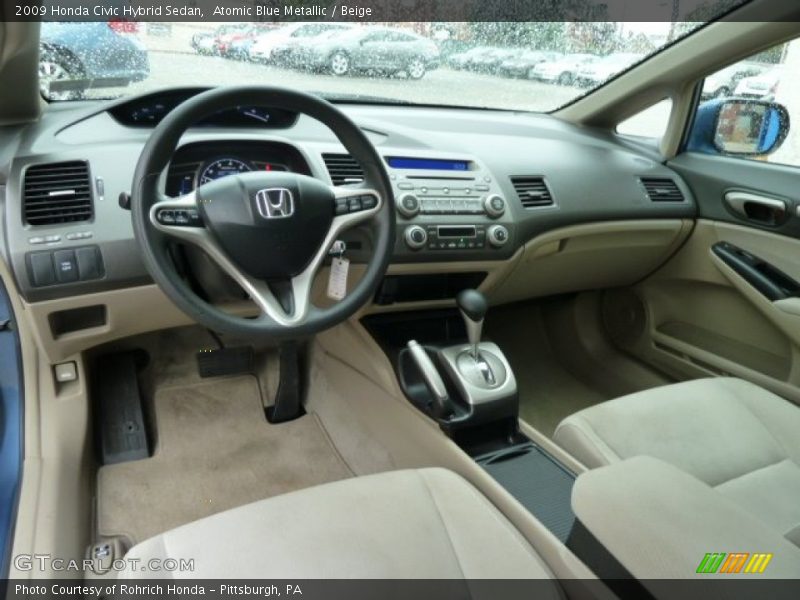 Atomic Blue Metallic / Beige 2009 Honda Civic Hybrid Sedan
