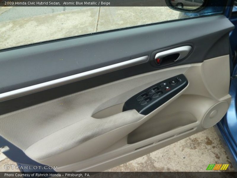 Atomic Blue Metallic / Beige 2009 Honda Civic Hybrid Sedan
