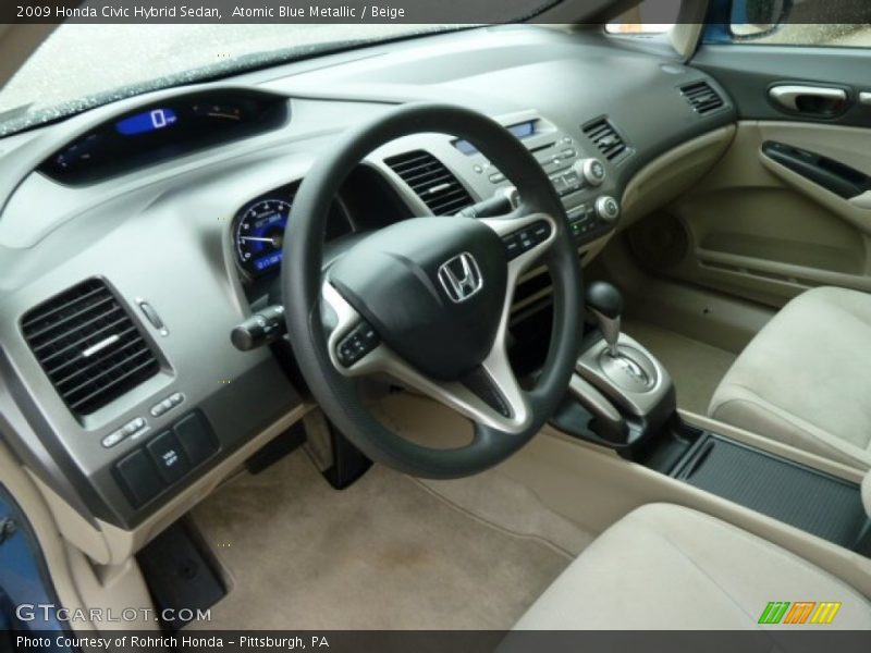 Atomic Blue Metallic / Beige 2009 Honda Civic Hybrid Sedan