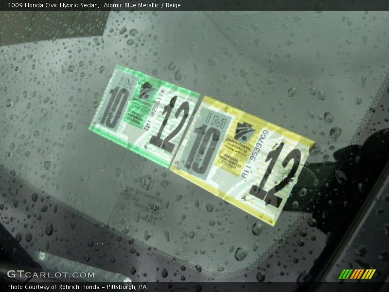 Atomic Blue Metallic / Beige 2009 Honda Civic Hybrid Sedan