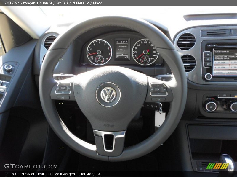 White Gold Metallic / Black 2012 Volkswagen Tiguan SE