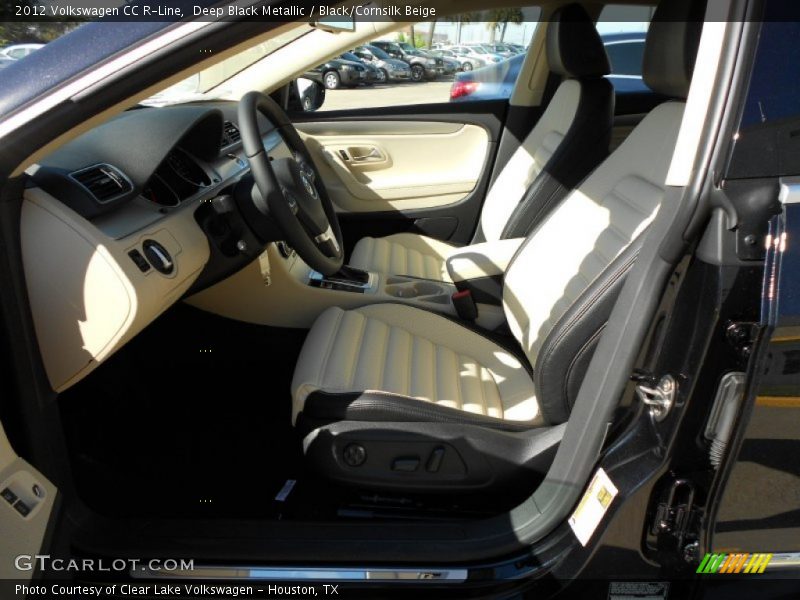 Deep Black Metallic / Black/Cornsilk Beige 2012 Volkswagen CC R-Line