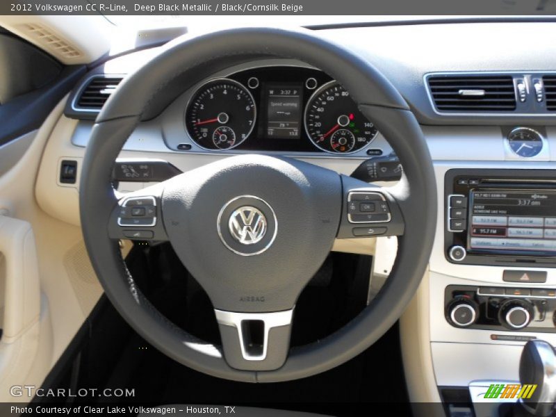 Deep Black Metallic / Black/Cornsilk Beige 2012 Volkswagen CC R-Line