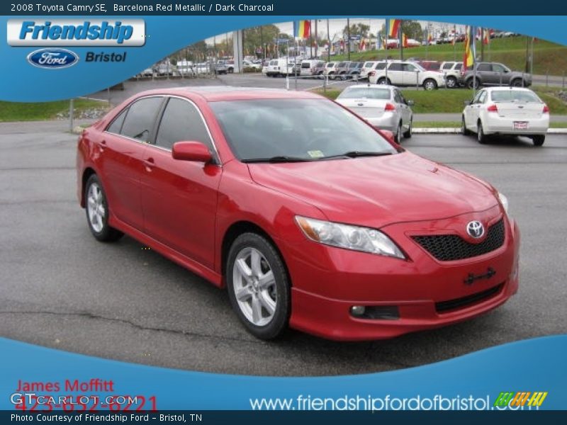 Barcelona Red Metallic / Dark Charcoal 2008 Toyota Camry SE