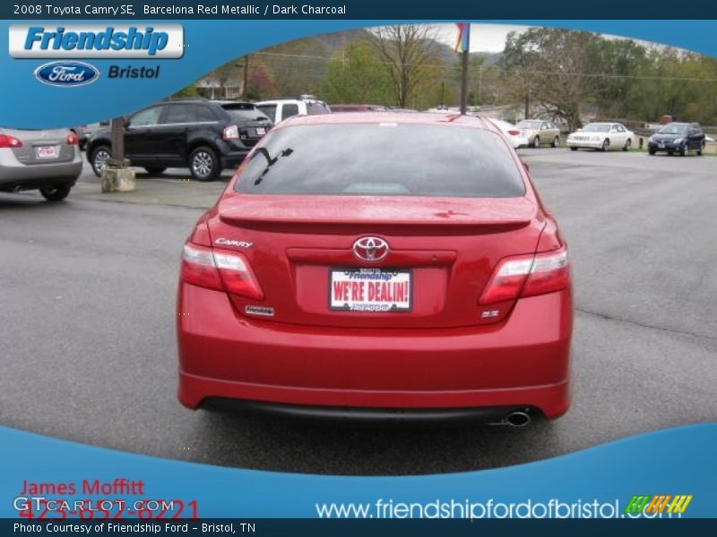 Barcelona Red Metallic / Dark Charcoal 2008 Toyota Camry SE