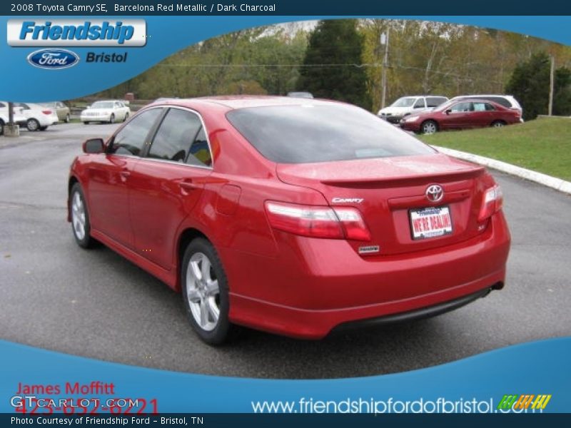 Barcelona Red Metallic / Dark Charcoal 2008 Toyota Camry SE