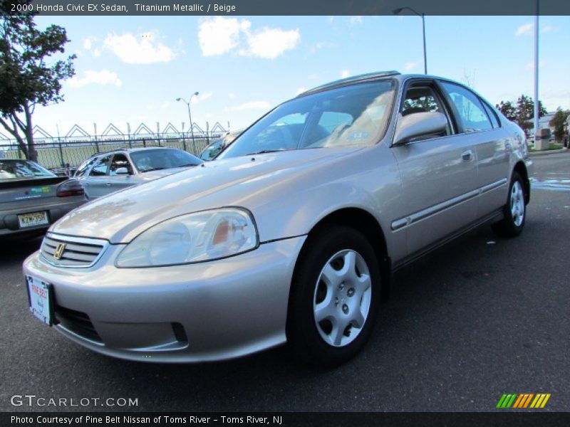 Titanium Metallic / Beige 2000 Honda Civic EX Sedan