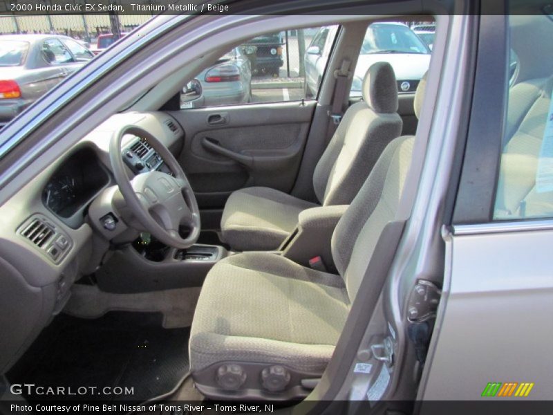 Titanium Metallic / Beige 2000 Honda Civic EX Sedan