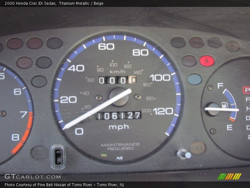 Titanium Metallic / Beige 2000 Honda Civic EX Sedan