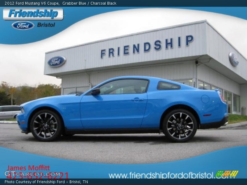 Grabber Blue / Charcoal Black 2012 Ford Mustang V6 Coupe
