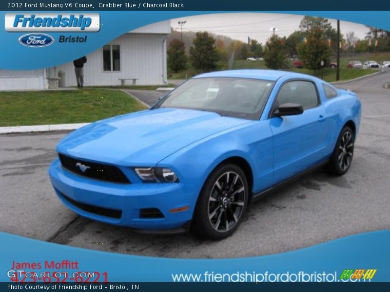 Grabber Blue / Charcoal Black 2012 Ford Mustang V6 Coupe