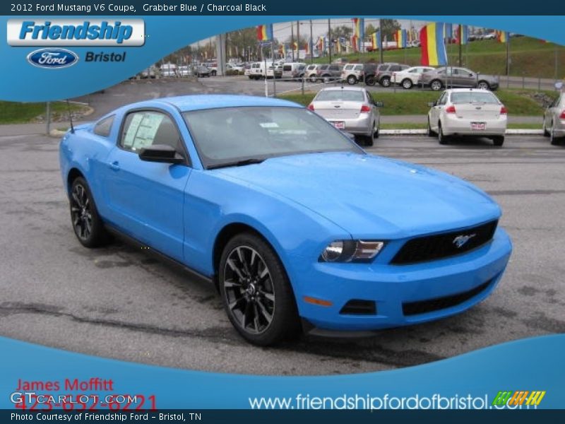 Grabber Blue / Charcoal Black 2012 Ford Mustang V6 Coupe