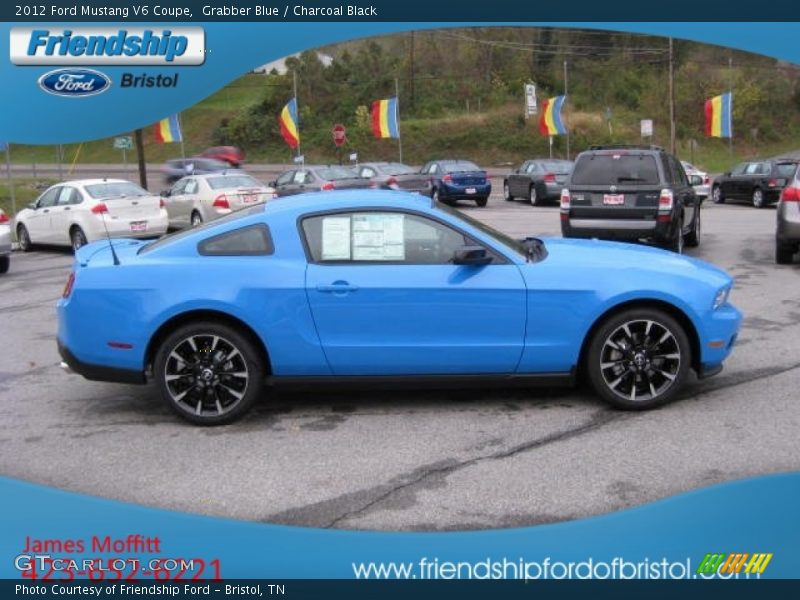 Grabber Blue / Charcoal Black 2012 Ford Mustang V6 Coupe