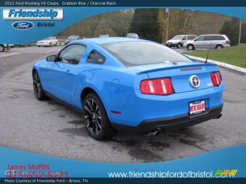 Grabber Blue / Charcoal Black 2012 Ford Mustang V6 Coupe