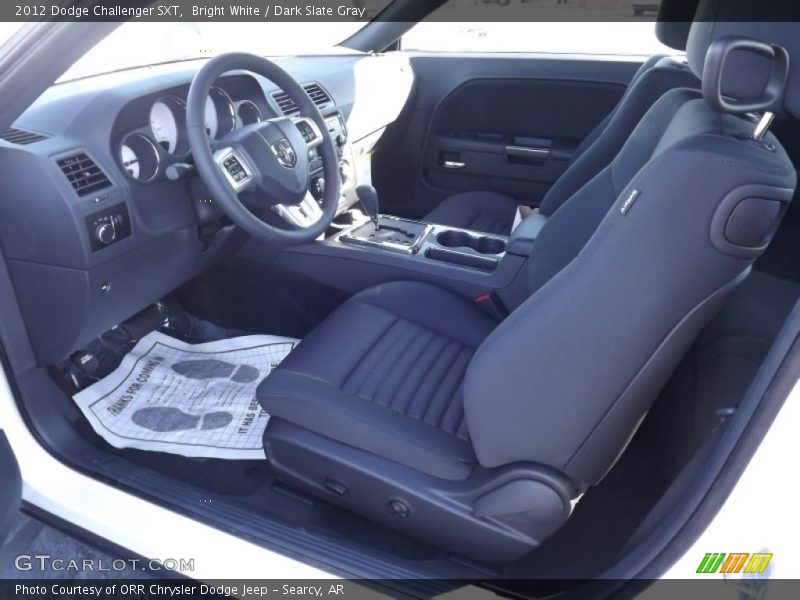 Bright White / Dark Slate Gray 2012 Dodge Challenger SXT
