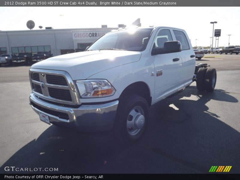 Bright White / Dark Slate/Medium Graystone 2012 Dodge Ram 3500 HD ST Crew Cab 4x4 Dually