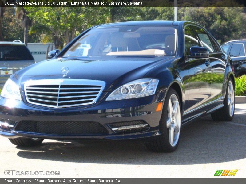 Lunar Blue Metallic / Cashmere/Savanna 2012 Mercedes-Benz S 550 Sedan