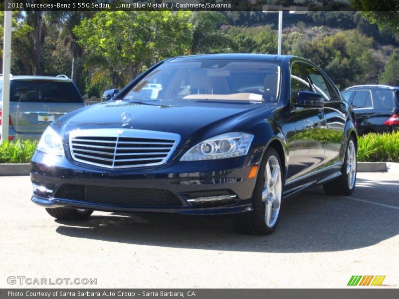 Lunar Blue Metallic / Cashmere/Savanna 2012 Mercedes-Benz S 550 Sedan