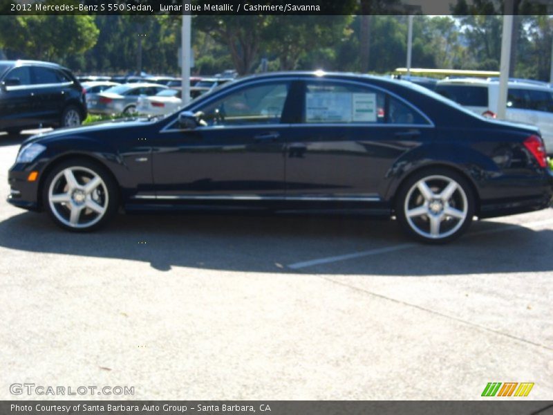 Lunar Blue Metallic / Cashmere/Savanna 2012 Mercedes-Benz S 550 Sedan