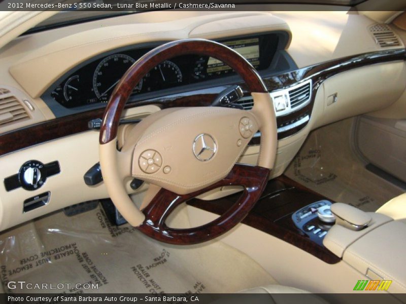 Lunar Blue Metallic / Cashmere/Savanna 2012 Mercedes-Benz S 550 Sedan