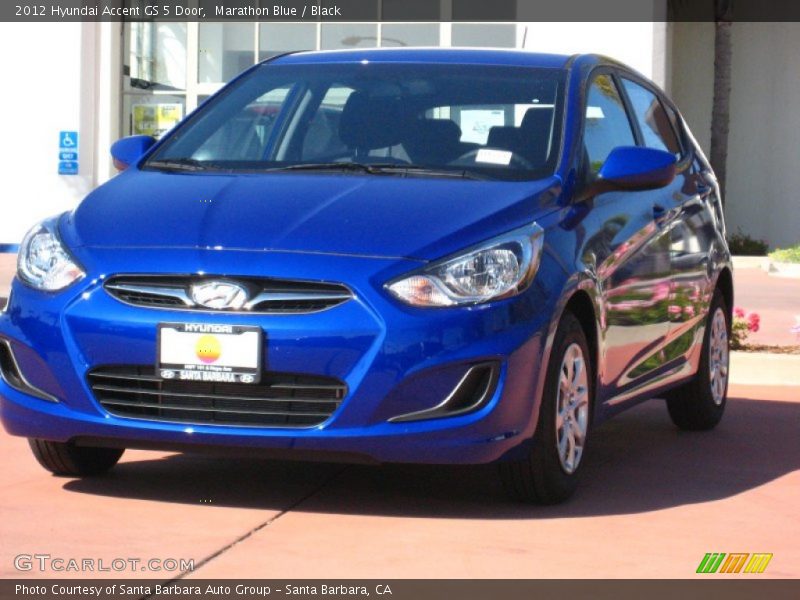 Marathon Blue / Black 2012 Hyundai Accent GS 5 Door