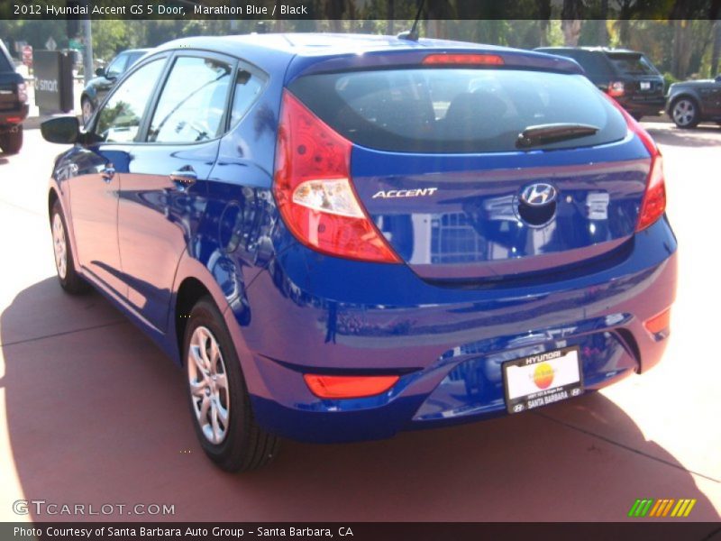 Marathon Blue / Black 2012 Hyundai Accent GS 5 Door