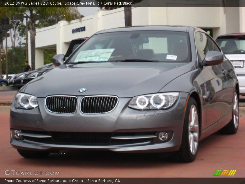 Space Grey Metallic / Coral Red/Black 2012 BMW 3 Series 328i Coupe