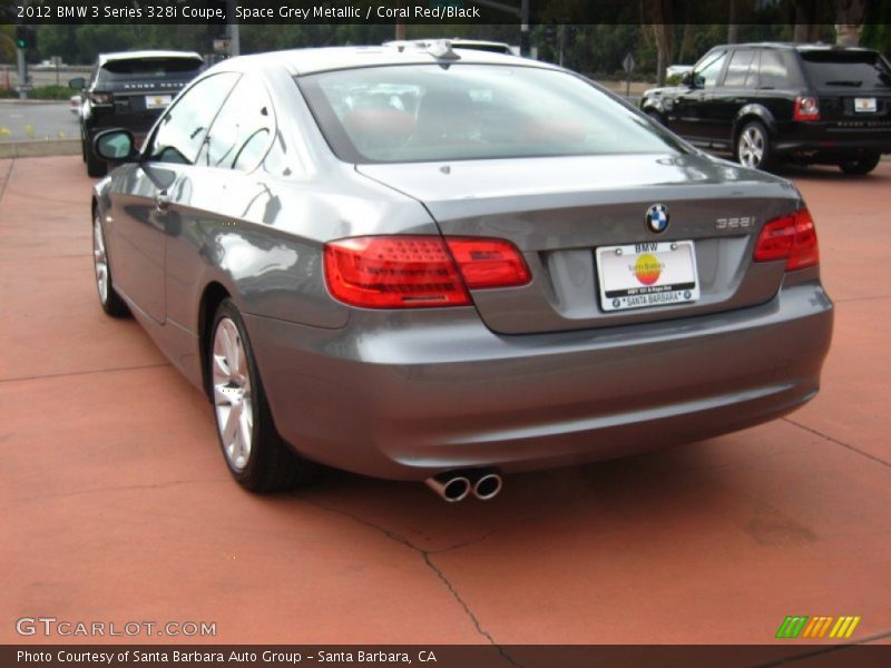 Space Grey Metallic / Coral Red/Black 2012 BMW 3 Series 328i Coupe