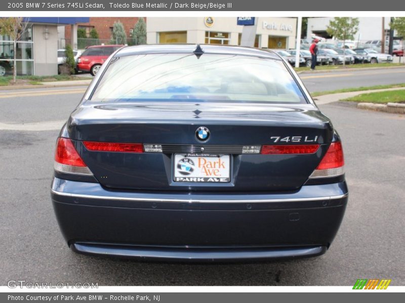 Toledo Blue Metallic / Dark Beige/Beige III 2005 BMW 7 Series 745Li Sedan