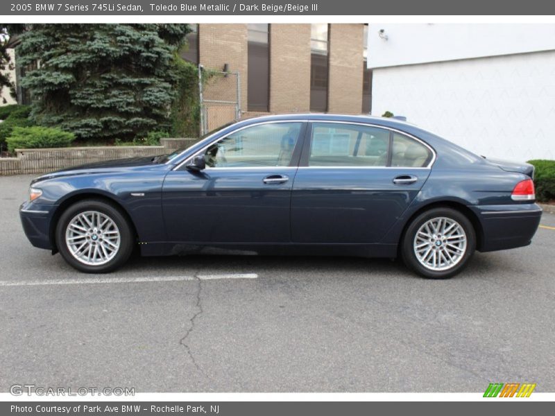 Toledo Blue Metallic / Dark Beige/Beige III 2005 BMW 7 Series 745Li Sedan