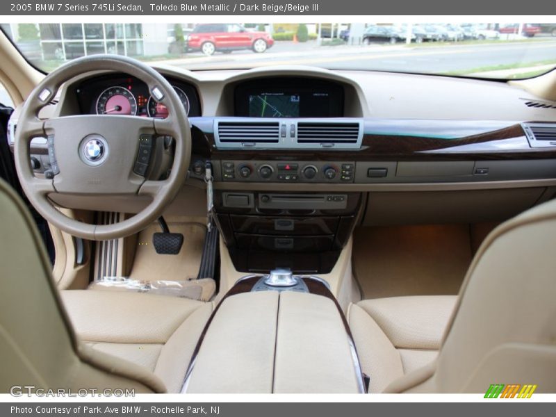 Toledo Blue Metallic / Dark Beige/Beige III 2005 BMW 7 Series 745Li Sedan