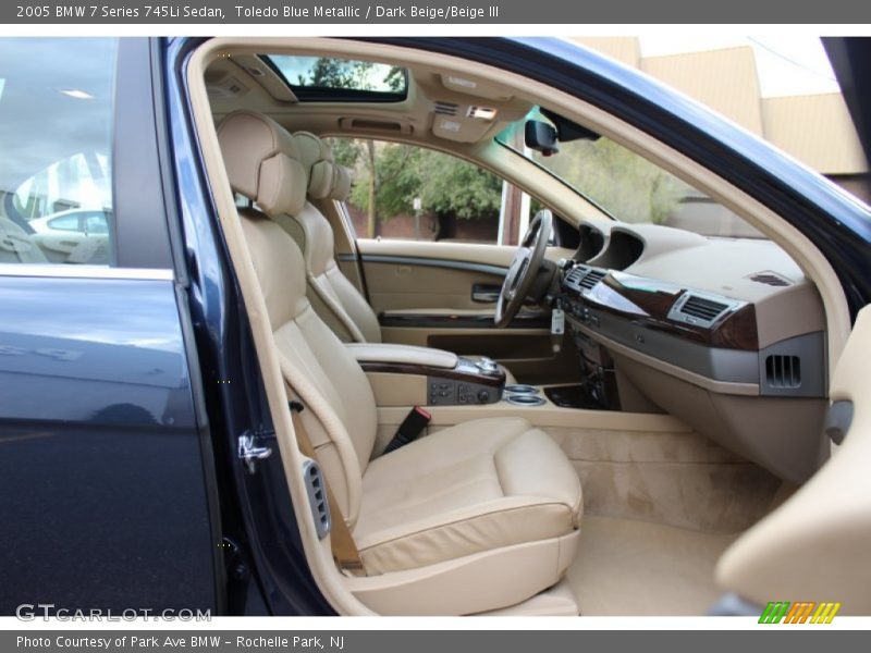 Toledo Blue Metallic / Dark Beige/Beige III 2005 BMW 7 Series 745Li Sedan