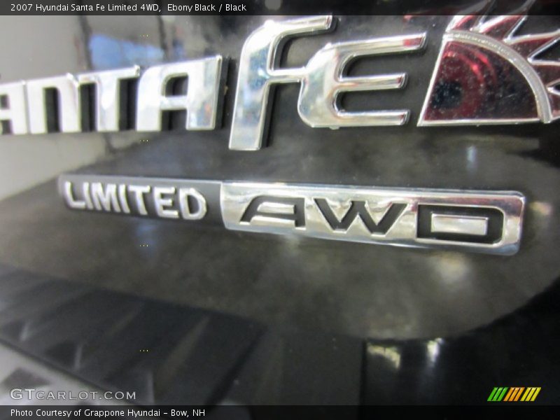 Ebony Black / Black 2007 Hyundai Santa Fe Limited 4WD